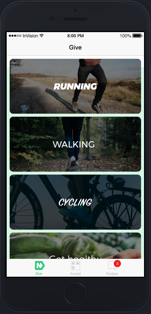 Give a Nudge challenge categories