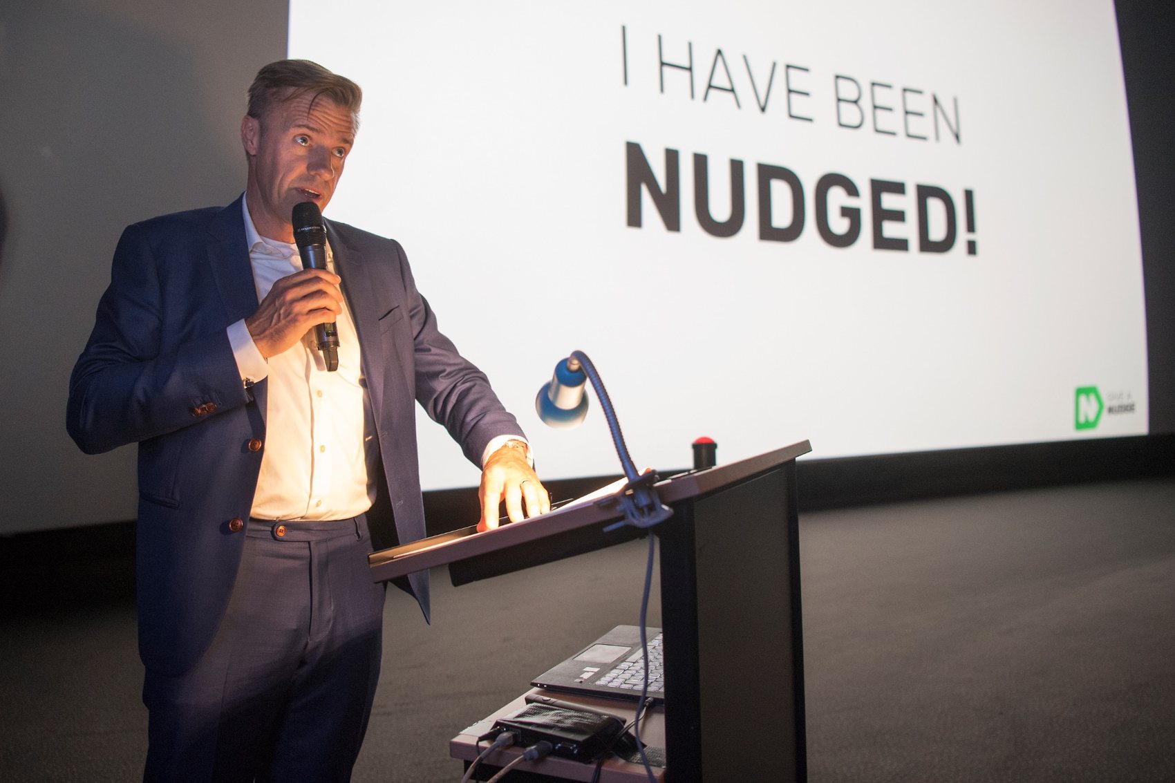 Johan at the Give a Nudge launch